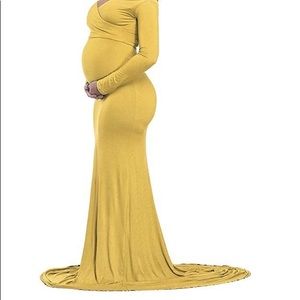 Long maxi maternity dress